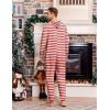 imageEkouaer Christmas Onesie Adult Hooded Zipper Mens 0nesie Pajamas Soft One Piece Pajamas for Men with PocketRed White Stripes