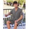 imageEkouaer Mens Pajamas Set Short Sleeve Sleepwear Button Down Soft Loungewear 2 Piece Pj Shorts Sets with PocketsDark Grey