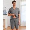 imageEkouaer Mens Pajamas Set Short Sleeve Sleepwear Button Down Soft Loungewear 2 Piece Pj Shorts Sets with PocketsDark Grey