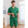 imageEkouaer Mens Pajamas Set Short Sleeve Sleepwear Button Down Soft Loungewear 2 Piece Pj Shorts Sets with PocketsGreen