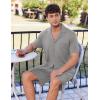 imageEkouaer Mens Pajamas Set Short Sleeve Sleepwear Button Down Soft Loungewear 2 Piece Pj Shorts Sets with PocketsLight Grey