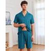 imageEkouaer Mens Pajamas Set Short Sleeve Sleepwear Button Down Soft Loungewear 2 Piece Pj Shorts Sets with PocketsOxford Blue