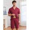 imageEkouaer Mens Pajamas Set Short Sleeve Sleepwear Button Down Soft Loungewear 2 Piece Pj Shorts Sets with PocketsWine Red