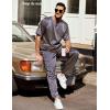 imageEkouaer Mens Silk Satin Pajama Set Short Sleeve Sleepwear Silky Loungewear with Long PantsClover