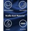 imageEkouaer Pajamas for Women Waffle Knit Lounge Set 2 Piece PJS Short Sleeve Top and Shorts Matching Loungewear with PocketsNavy Blue