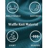 imageEkouaer Pajamas for Women Waffle Knit Lounge Set 2 Piece PJS Short Sleeve Top and Shorts Matching Loungewear with PocketsPeacock Blue