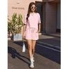 imageEkouaer Ribbed Knit Lounge Set Women Pajama Set Short Sleeve Top and Shorts Set Two Piece Shorts Outfits SetLight Pink