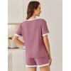 imageEkouaer Women Ribbed Knit Pajama Sets Short Sleeve Top and Shorts 2 Piece Soft Pjs Sleepwear with Pockets Lounge Sets SXXLDeep Pink