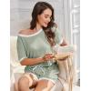 imageEkouaer Women Ribbed Knit Pajama Sets Short Sleeve Top and Shorts 2 Piece Soft Pjs Sleepwear with Pockets Lounge Sets SXXLLight Green