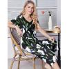 imageEkouaer Womens Pajama Set 2 Piece Cotton Pj Short Sleeve Sleepwear Top with Capri Pants Print NightwearBlack Flower