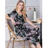 imageEkouaer Womens Pajama Set 2 Piece Cotton Pj Short Sleeve Sleepwear Top with Capri Pants Print NightwearBlack Pink Flower