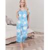 imageEkouaer Womens Pajama Set 2 Piece Cotton Pj Short Sleeve Sleepwear Top with Capri Pants Print NightwearBlue Flower
