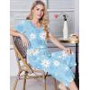 imageEkouaer Womens Pajama Set 2 Piece Cotton Pj Short Sleeve Sleepwear Top with Capri Pants Print NightwearBlue Flower