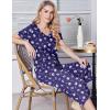 imageEkouaer Womens Pajama Set 2 Piece Cotton Pj Short Sleeve Sleepwear Top with Capri Pants Print NightwearBlue Moon