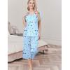 imageEkouaer Womens Pajama Set 2 Piece Cotton Pj Short Sleeve Sleepwear Top with Capri Pants Print NightwearBlue Star