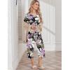 imageEkouaer Womens Pajama Set 2 Piece Cotton Pj Short Sleeve Sleepwear Top with Capri Pants Print NightwearBrown Flower