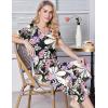 imageEkouaer Womens Pajama Set 2 Piece Cotton Pj Short Sleeve Sleepwear Top with Capri Pants Print NightwearBrown Flower