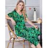 imageEkouaer Womens Pajama Set 2 Piece Cotton Pj Short Sleeve Sleepwear Top with Capri Pants Print NightwearGreen Leaves