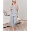 imageEkouaer Womens Pajama Set 2 Piece Cotton Pj Short Sleeve Sleepwear Top with Capri Pants Print NightwearGrey Coffee