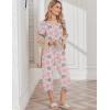 imageEkouaer Womens Pajama Set 2 Piece Cotton Pj Short Sleeve Sleepwear Top with Capri Pants Print NightwearGrey Flower