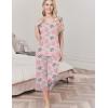 imageEkouaer Womens Pajama Set 2 Piece Cotton Pj Short Sleeve Sleepwear Top with Capri Pants Print NightwearGrey Flower