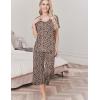 imageEkouaer Womens Pajama Set 2 Piece Cotton Pj Short Sleeve Sleepwear Top with Capri Pants Print NightwearLeopard