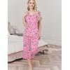 imageEkouaer Womens Pajama Set 2 Piece Cotton Pj Short Sleeve Sleepwear Top with Capri Pants Print NightwearPink Flower