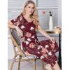 imageEkouaer Womens Pajama Set 2 Piece Cotton Pj Short Sleeve Sleepwear Top with Capri Pants Print NightwearWine Red Flower