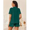 imageEkouaer Womens Pajama Sets Button Up Bride Pjs Set 2 Piece Soft Sleepwear Short Sleeve Lounge Sets with Shorts SXXLLake Green