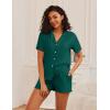 imageEkouaer Womens Pajama Sets Button Up Bride Pjs Set 2 Piece Soft Sleepwear Short Sleeve Lounge Sets with Shorts SXXLLake Green