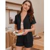 imageEkouaer Womens Ribbed Knit Pajama Set Short Sleeve Button Down Pj Set 2 Piece Lounge Set with Pockets Sleepwear SXXLBlack