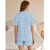 imageEkouaer Womens Ribbed Knit Pajama Set Short Sleeve Button Down Pj Set 2 Piece Lounge Set with Pockets Sleepwear SXXLBlue Monkey