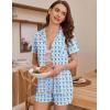 imageEkouaer Womens Ribbed Knit Pajama Set Short Sleeve Button Down Pj Set 2 Piece Lounge Set with Pockets Sleepwear SXXLBlue Monkey