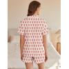 imageEkouaer Womens Ribbed Knit Pajama Set Short Sleeve Button Down Pj Set 2 Piece Lounge Set with Pockets Sleepwear SXXLPink Monkey