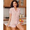 imageEkouaer Womens Ribbed Knit Pajama Set Short Sleeve Button Down Pj Set 2 Piece Lounge Set with Pockets Sleepwear SXXLPink Monkey