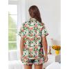 imageEkouaer Womens Silk Pajama Sets Button Up Satin Pjs Short Sleeve 2 Piece Cute Loungewear Notch Collar with Chest PocketChrysanthemum