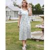imageEkouaer Cotton Nightgowns for Women Short Sleeve Sleepshirt Ladies Victorain Sleepwear Gown Soft Loungewear with PocketsBlue Floral