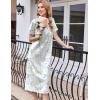 imageEkouaer Cotton Nightgowns for Women Short Sleeve Sleepshirt Ladies Victorain Sleepwear Gown Soft Loungewear with PocketsBlue Flower