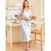 imageEkouaer Cotton Nightgowns for Women Short Sleeve Sleepshirt Ladies Victorain Sleepwear Gown Soft Loungewear with PocketsBlue Flower