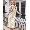 imageEkouaer Cotton Nightgowns for Women Short Sleeve Sleepshirt Ladies Victorain Sleepwear Gown Soft Loungewear with PocketsGreen Leaf