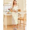 imageEkouaer Cotton Nightgowns for Women Short Sleeve Sleepshirt Ladies Victorain Sleepwear Gown Soft Loungewear with PocketsGreen Leaf