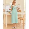 imageEkouaer Cotton Nightgowns for Women Short Sleeve Sleepshirt Ladies Victorain Sleepwear Gown Soft Loungewear with PocketsMint Green