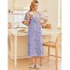 imageEkouaer Cotton Nightgowns for Women Short Sleeve Sleepshirt Ladies Victorain Sleepwear Gown Soft Loungewear with PocketsPurple