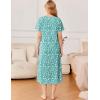 imageEkouaer Cotton Nightgowns for Women Short Sleeve Sleepshirt Ladies Victorain Sleepwear Gown Soft Loungewear with PocketsWhite Floral