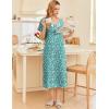 imageEkouaer Cotton Nightgowns for Women Short Sleeve Sleepshirt Ladies Victorain Sleepwear Gown Soft Loungewear with PocketsWhite Floral
