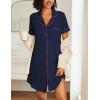 imageEkouaer Nightgowns for Women 2 Pack Button Down Sleepwear Short Sleeve Sleepshirts Soft Nightshirts Boyfriend Pajama DressAblackNavy Blue