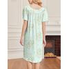 imageEkouaer Nightgowns for Women Short Sleeve Night Gown with Pockets Ladies Night Dress Pleated Sleep Shirts Soft SleepwearGreen Floral