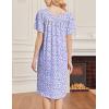 imageEkouaer Nightgowns for Women Short Sleeve Night Gown with Pockets Ladies Night Dress Pleated Sleep Shirts Soft SleepwearPurple Floral