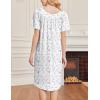 imageEkouaer Nightgowns for Women Short Sleeve Night Gown with Pockets Ladies Night Dress Pleated Sleep Shirts Soft SleepwearPurple Flower