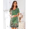 imageEkouaer Womens 2 Pack Nightgown V Neck Sleepshirt Short Sleeve Nightshirt PlainFloral Pajama Dress with PocketsBlack and Green Floral